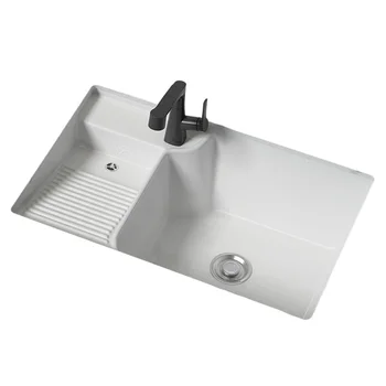 ระเบียงอ่างล้างหน้าใต้เคาน์เตอร์อ่างล้างหน้าพร้อมอ่างล้างหน้าเซรามิคฝังตัว 1