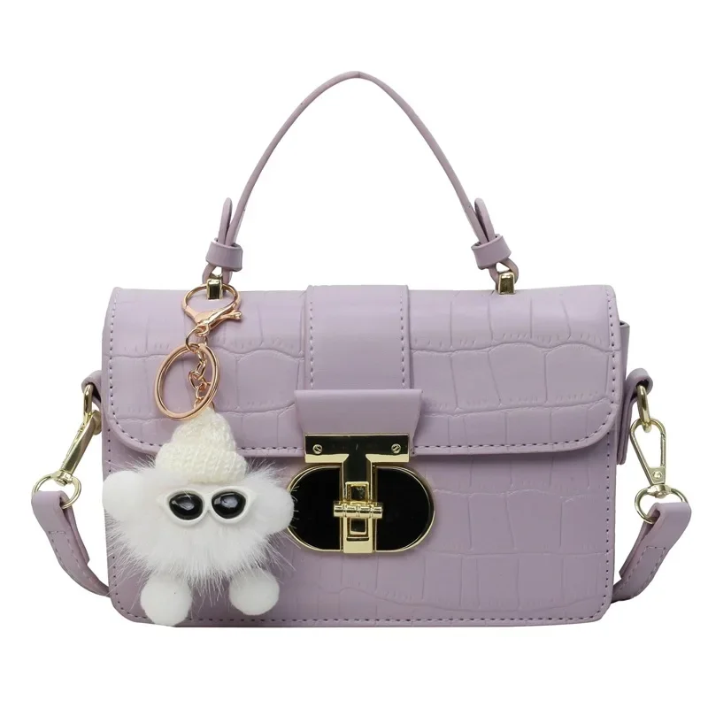 Women's 2024 New High-Grade Fashion All-Match Casual Shoulder Messenger Small Solid Color Square Bag