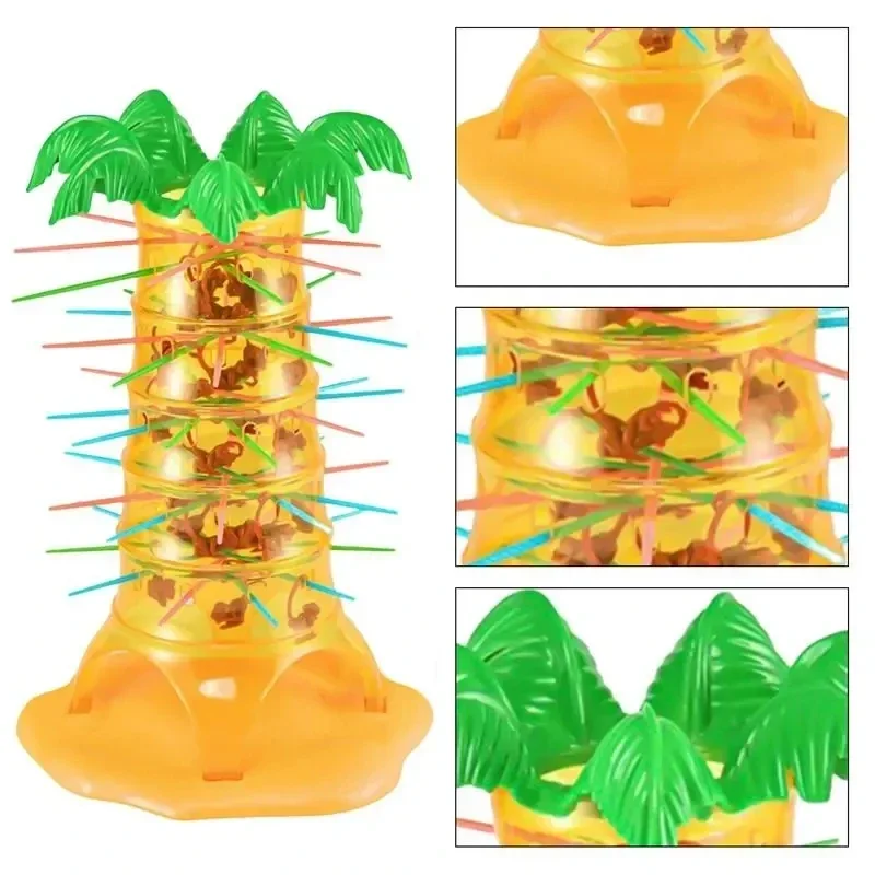 Monkeys Climbing Table Game Turn and Down Lottry Toy Intelligence Creation Imagination Develoment Family Party Game for Kids