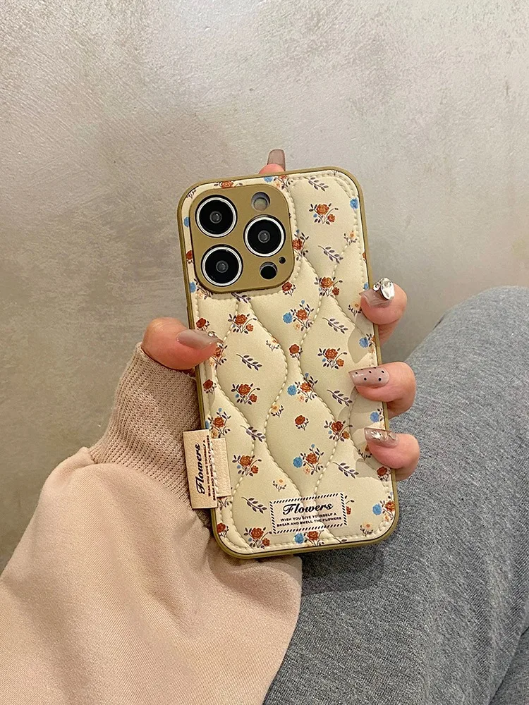 Étui en cuir de Silicone souple à fleurs de mode pour iPhone 16 17 Pro Max housse de téléphone antichoc