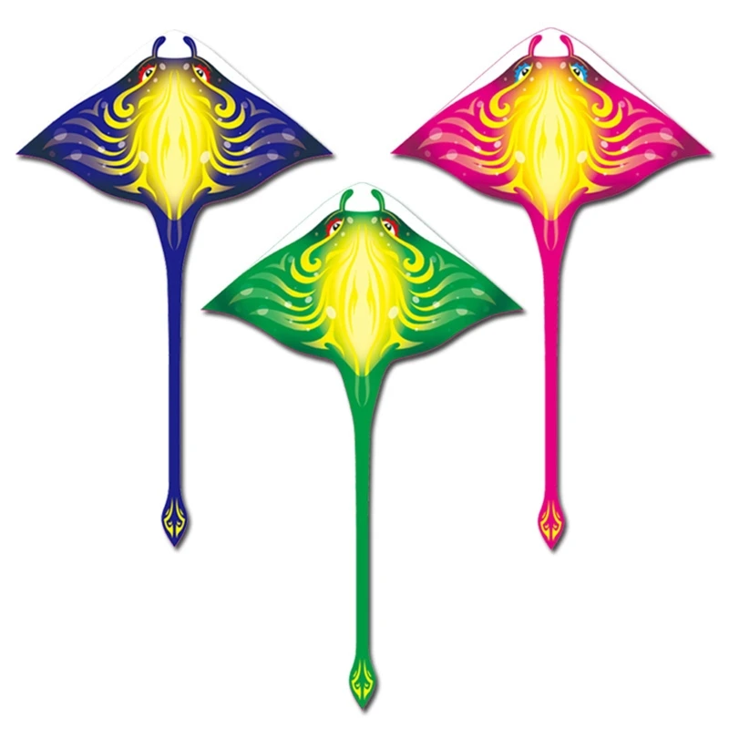 

Colorful Mantaray Kite Triangle Kite Easy Flying w/ 53in Tail Popular Summer Beach Activity Parent-Child Party Supply 85DE