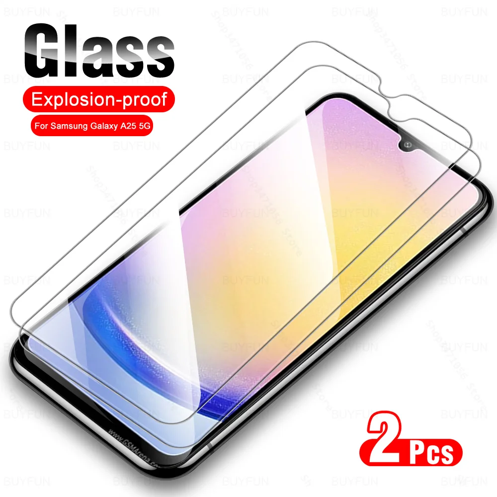 

2Pcs For Samsung Galaxy A25 5G Tempered Glass Screen Protector Samsang Sumsung A 25 25A GalaxyA25 SamsungA25 6.5inch Glass Cover