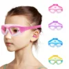 High-definition Children's Waterproof And Anti Fog Swimming Large Frame Glasses, Convenient Goggles Silicone Connected Earplugs 1