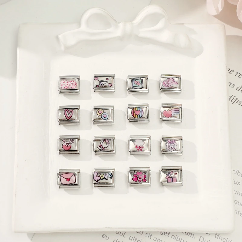 Heart Envelope Rose Butterfly Cherry Charm Links Fit 9mm Italian Bracelet