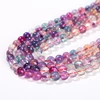 5A High Quality Natural Fluorite Stone Round Loose Spacer 4 6 8mm Pick Size For Jewelry Making Diy Necklace Bracelet Accessory 3