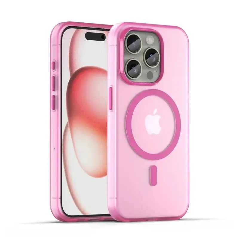 Matte Candy Magnetic Wireless Charging Transparent Case with Shockproof Protection