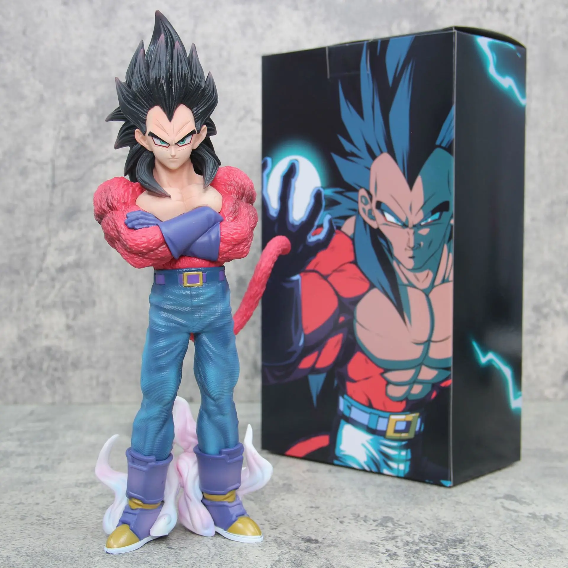 

30cm Dragon Ball Anime Figure Son Goku Vegeta Super Saiyan 4 GK PVC Model Doll Collection Periphery Desktop Children Gift Toys