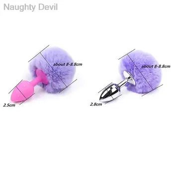 Anal Toy Butt Plug Stainless Steel Bunny Tail Anal Plug  Anal Sex Toys for Men Gay Sex Shop  juguetes Sexy Toys for women 6
