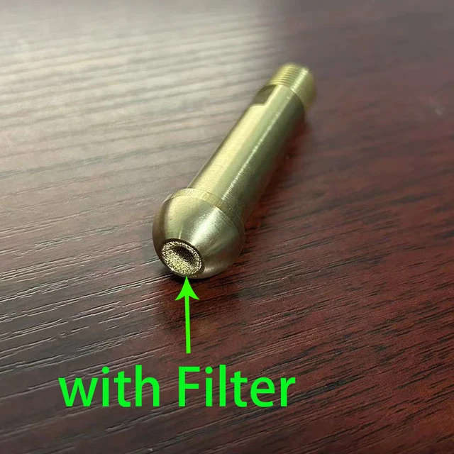 CGA-580 Brass Nut & 3-Inch Nipple With Filter - Helium, Argon, Nitrogen Tank Regulator Adapter - View #6