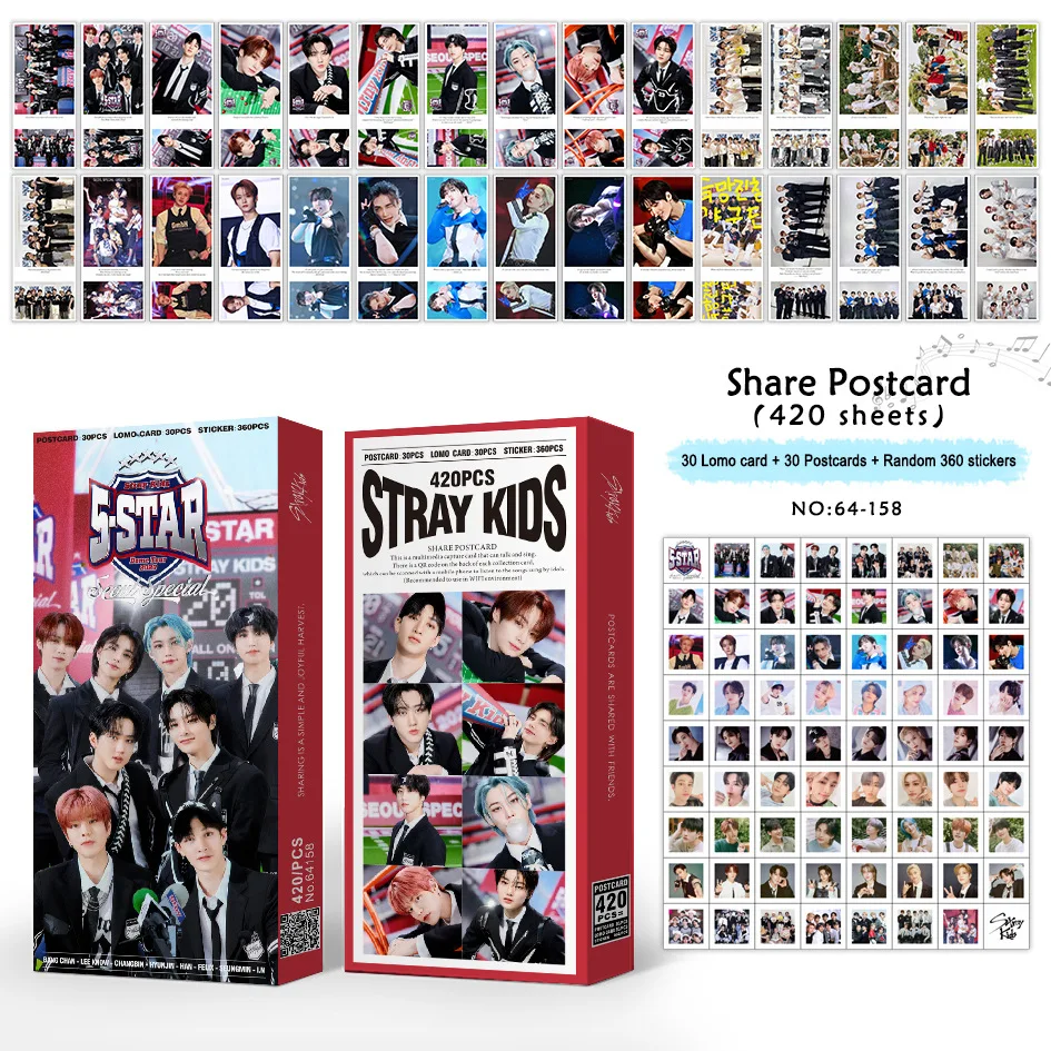 

Новый альбом Kpop STRAYKIDS, 5 звезд, ломо-карты, HD фотокарты, Фотопечать, открытка, поклонники, коллекционные подарки, 420 шт.