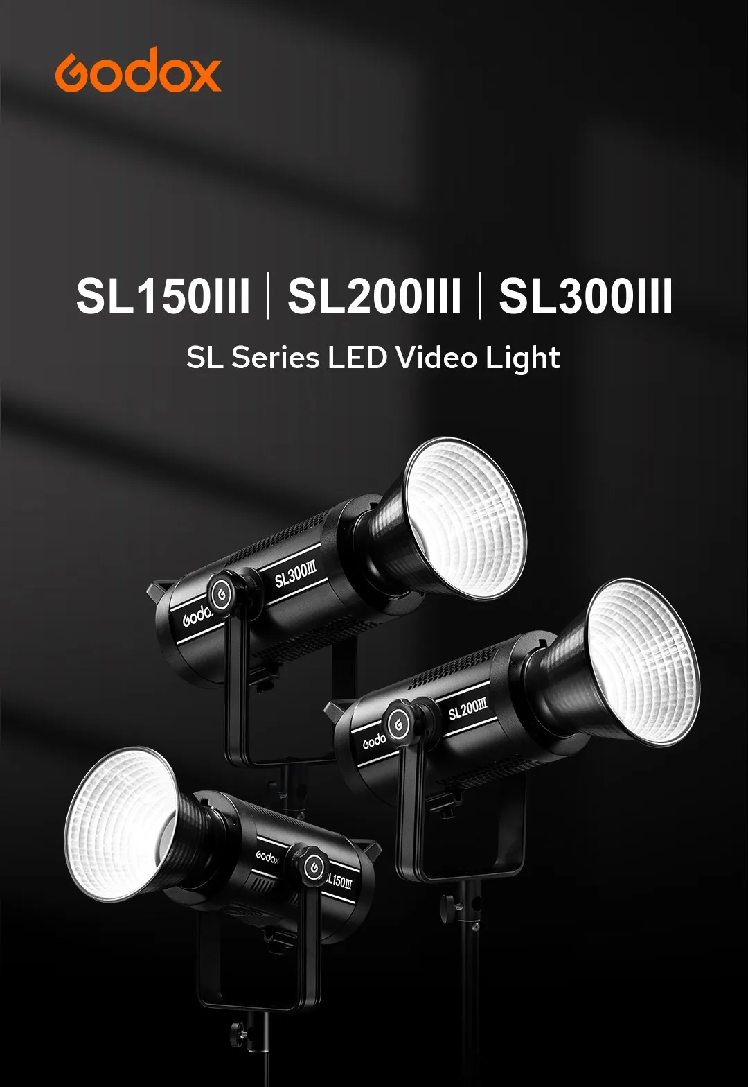 SL300III SL-300W III LED Video Light 200W Bowens Mount Daylight Balanced 5600K 2
