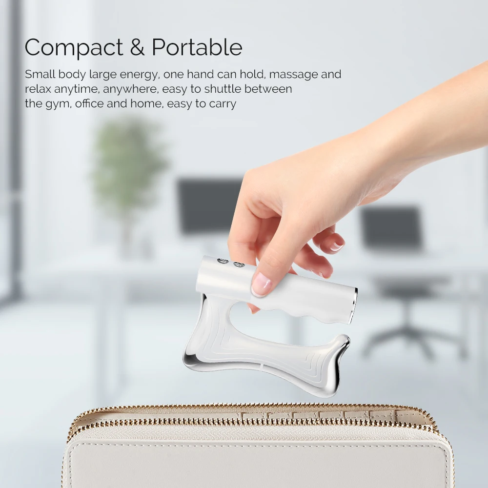 Elektrisk bindvävsknivsmassager som visar värmefunktion