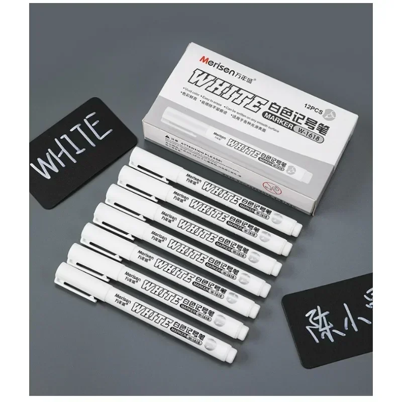 White Marker Pen Paint Oily Waterproof Tire Painting Graffiti Pens Permanent Gel Pen for Fabric Wood Leather Marker