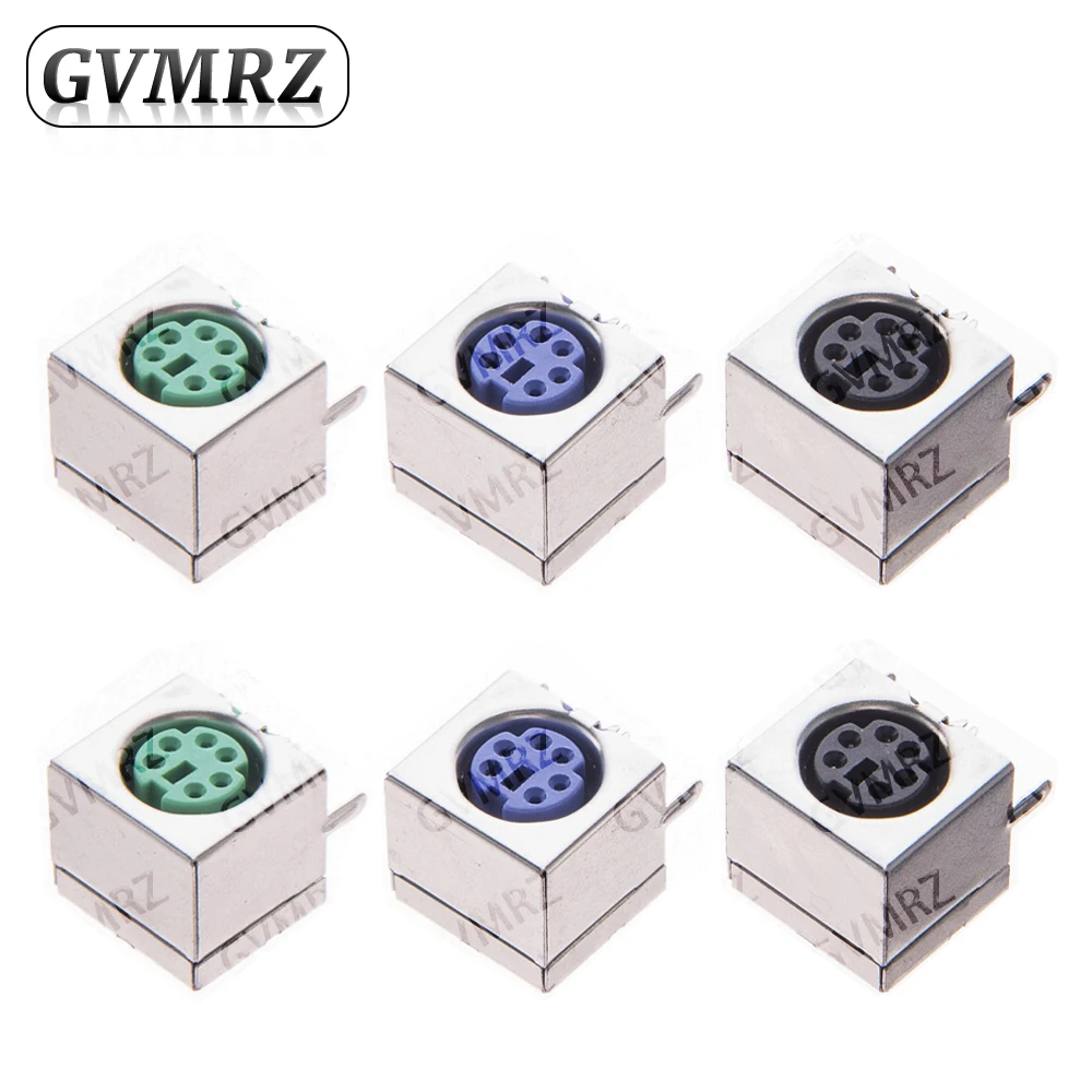 Pack of 5 PS2 6-Pin Multi-Color Keyboard and Mouse Connectors