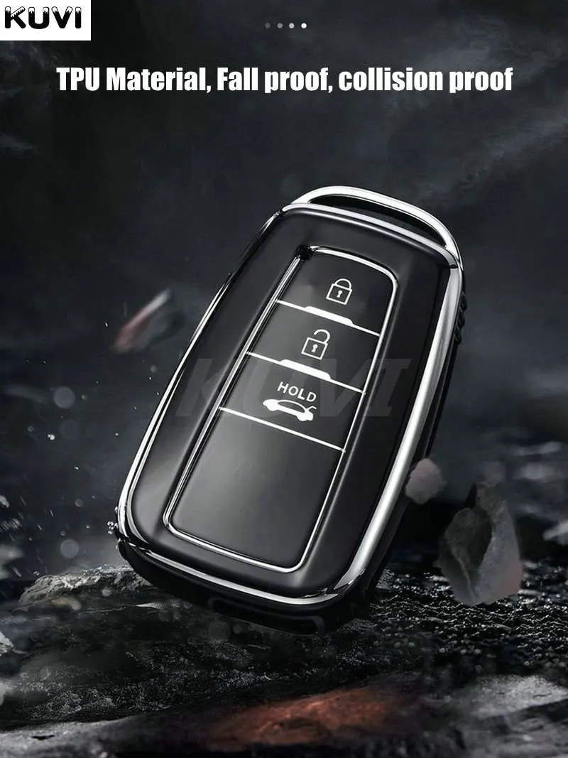 TPU Car Key Case Full Cover Shell for Toyota Prius Camry Corolla CHR C-HR RAV4 Land Cruiser Prado Keychain Accessories