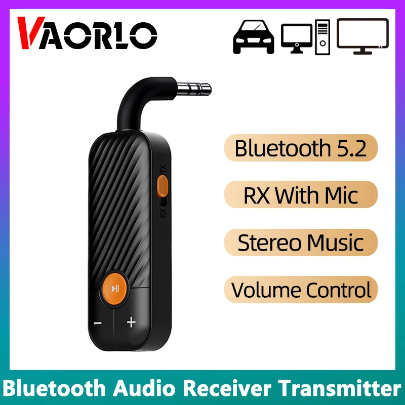 2 IN 1 Bluetooth Audio Receiver Transmitter 3.5MM AUX With Mic Aviation plane Headset Adapter Stereo Music Wireless Dongle Set