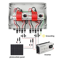 Boîte de combinaison solaire photovoltaïque 2 entrées 2 sorties DC 1000V PV avec fusible de Protection contre la foudre MCB SPD boîte étanche IP65 18 voies 5
