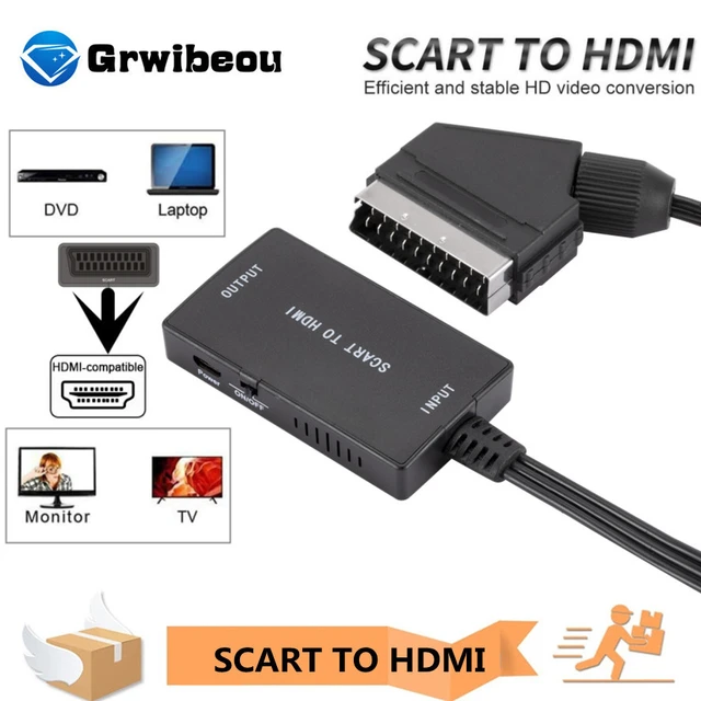 HDMI-compatible to SCART Converter Portable Plug and Play High Resolution  HDMI-compatible to SCART Adapter Cable for Compuer - AliExpress