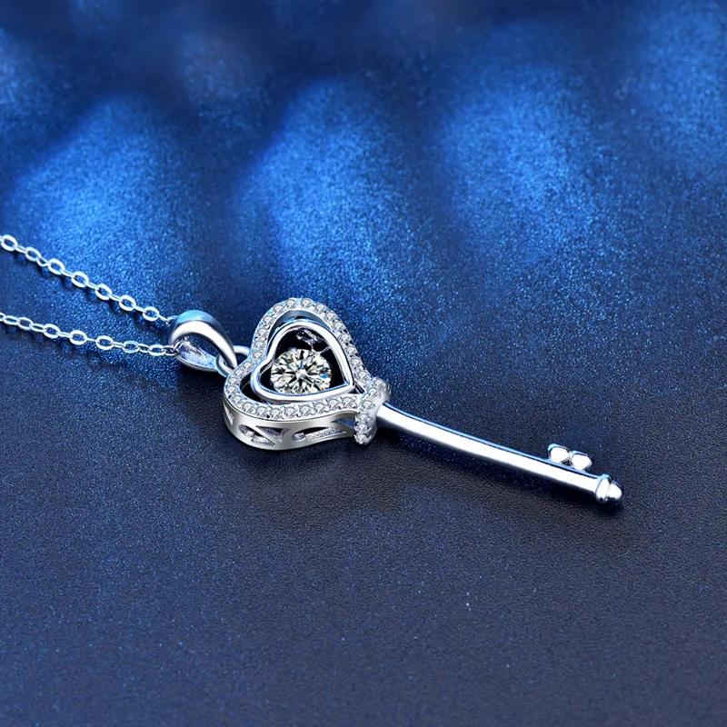 Engraved Sterling Silver Locket and Key Necklace