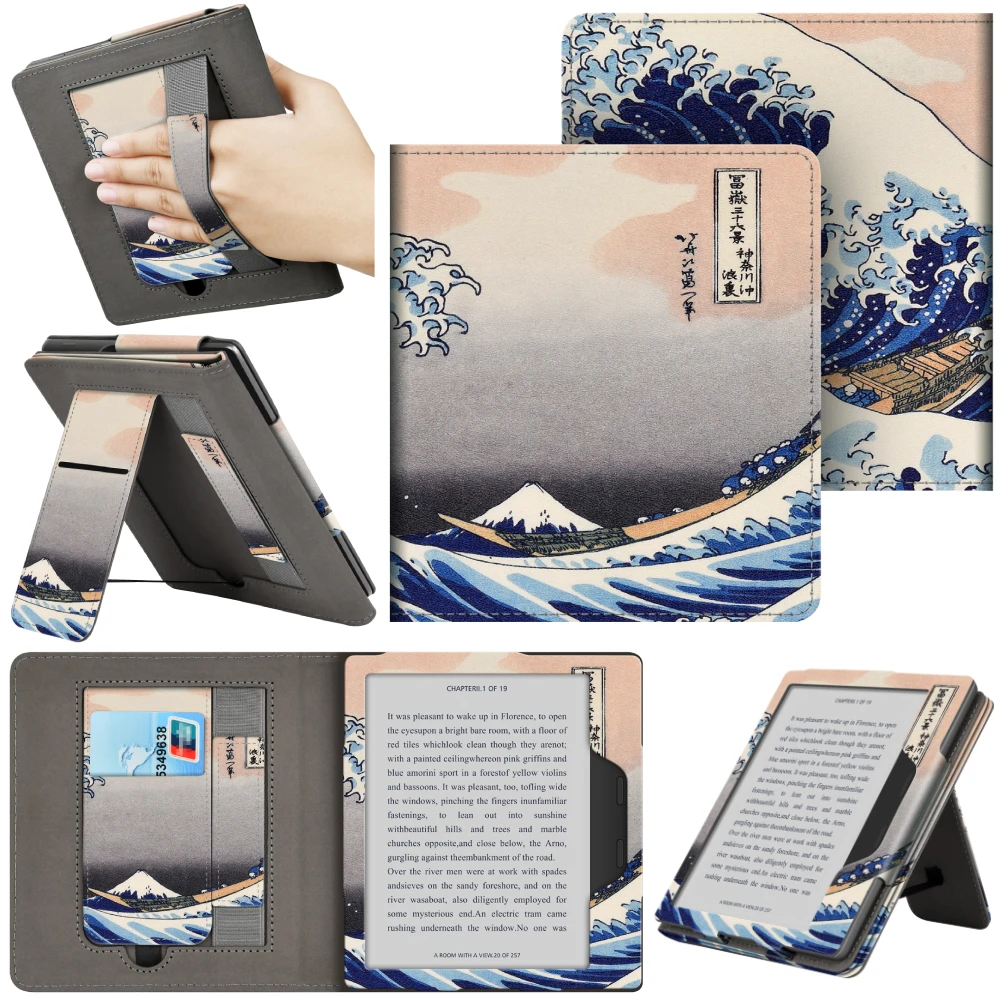 For Kindle Oasis 10th 9th Gen Case 7 inch with Hand Strap Stand