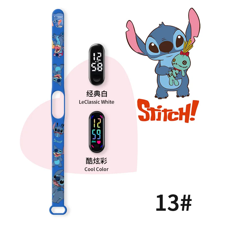thumbnail image 1 of Disney Stitch reloj deportivo con correa de muñeca para niños, figuras de Anime, modelo de puntada de dibujos animados, reloj electrónico impreso, juguetes, regalos para niños, 1 of 5