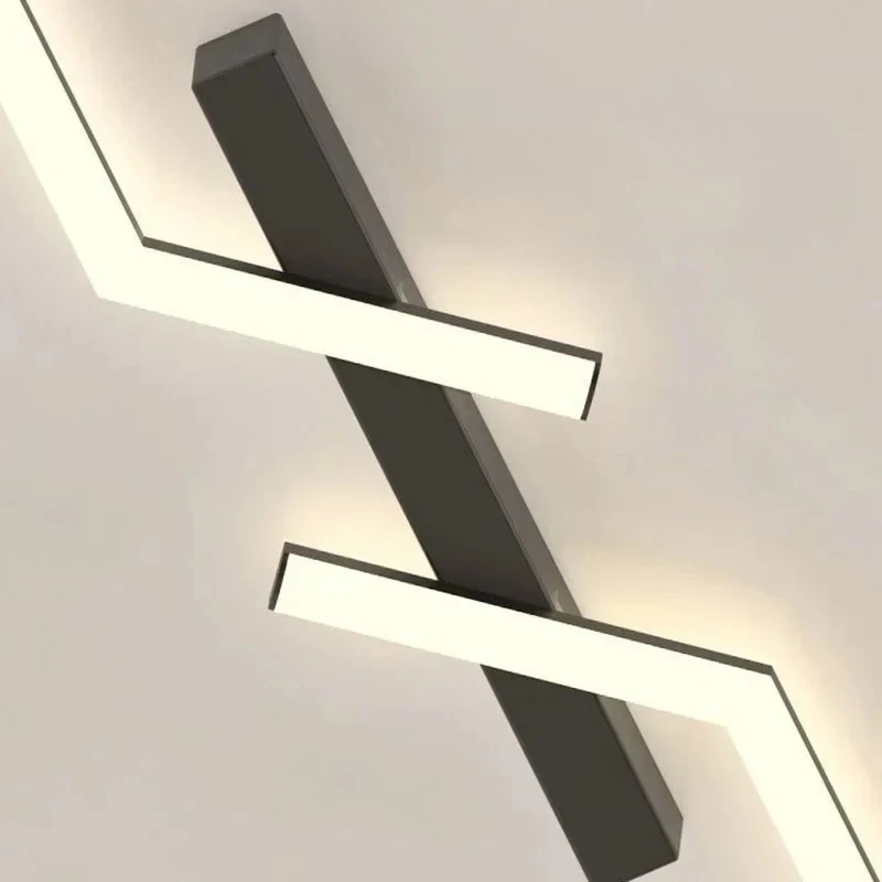 현대적인 LED 천장 조명 심플한 라인 디자인 골드 광택 벽 램프 60/80/100/120cm 침실 거실 복도 입구용
