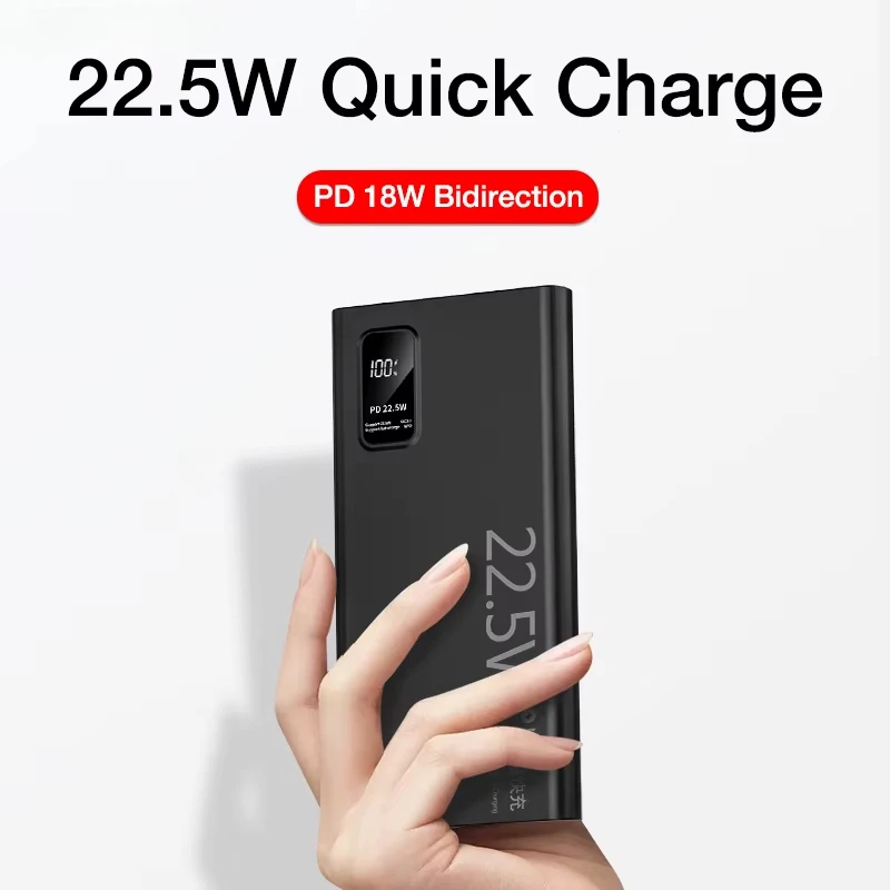 20000mAh Portable Power Bank 22.5W USB C Fast Charging External Spare Battery 10000mAh Powerbank for IPhone 16 15 Samsung Xiaomi 4