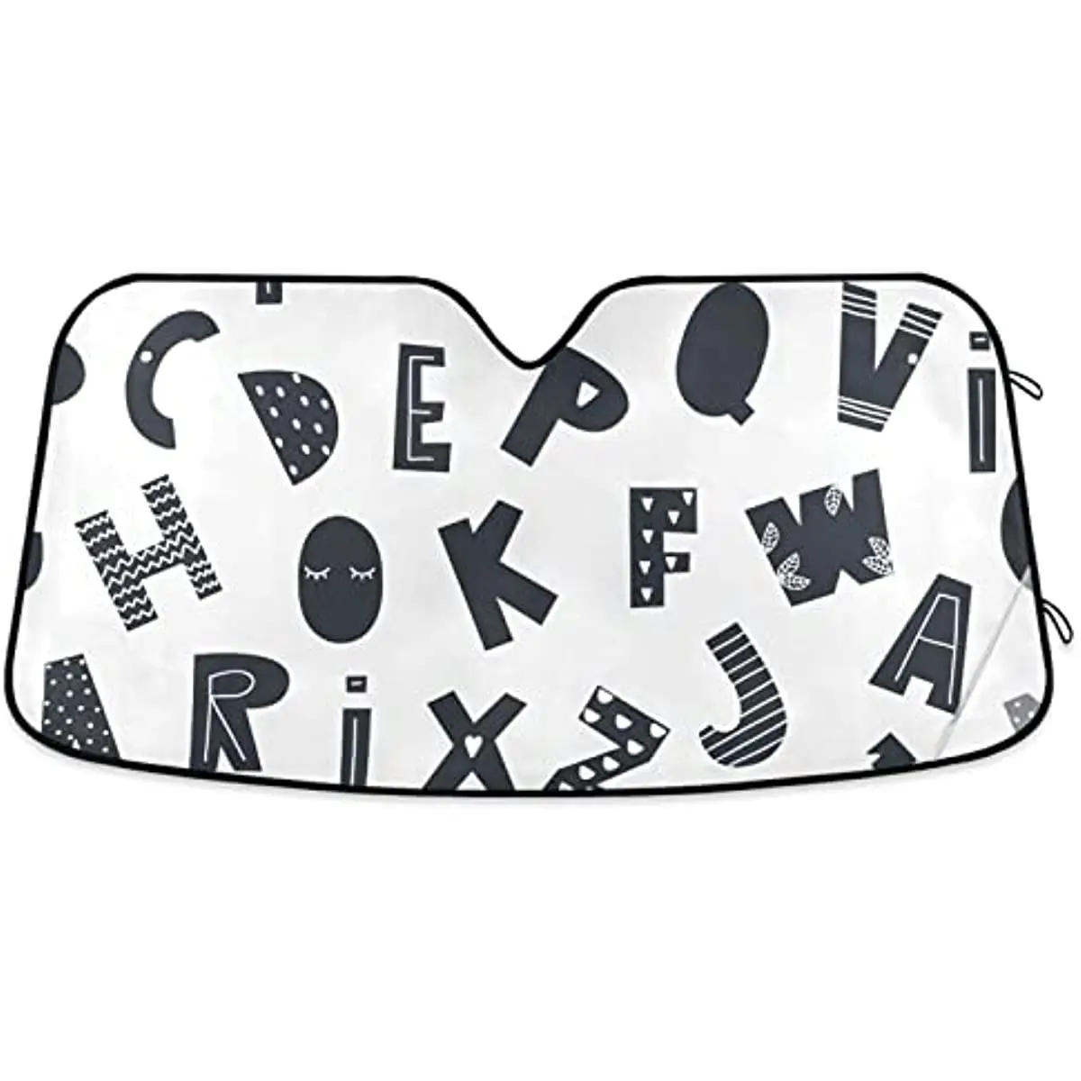 

Солнцезащитный козырек на лобовое стекло для автомобиля грузовика и внедорожника-черный складной козырек на переднее окно автомобиля с буквенным узором, защитный козырек для экрана автомобиля,