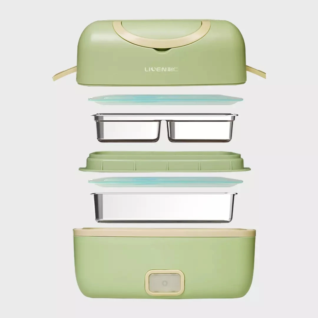 Liren Portable Cooking Electric Lunch Box Multifunctional Plug-in Electric Heating Cooking Large Capacity Double Layer