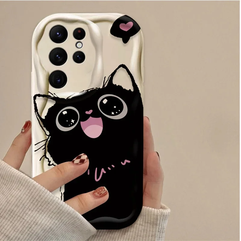 Black Cat Cartoon Design Phone Case