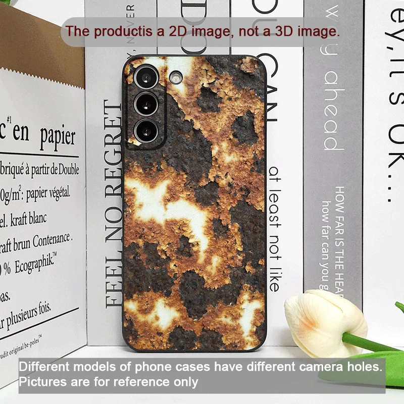 Artistic Rusty Metal Surface Pattern Shockproof Phone Case with Soft Cover