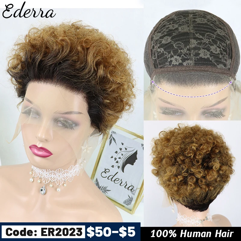 

Curly Pixie Cut Wig Human Hair Lace Closure Wig Pre plucked Short Bob Wig Lace Front Wigs For Women Human Hair Wigs Remy
