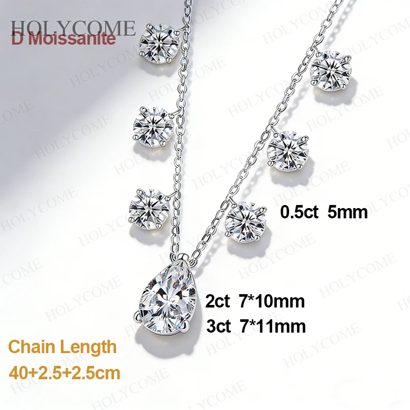 Maßgefertigter Anhänger Moissanit Birnenform 925 Sterling Silber Insgesamt 5-6CT D-Farbe Höchste Qualität Für Mädchen Hochzeit Geburtstag Schmuck Geschenke – Detail 9