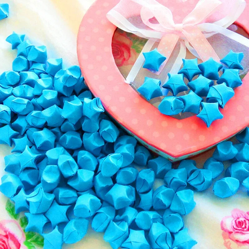 Blue Series Origami Stars Decoration Folding Paper Origami Paper Stars DIY Arts Crafting Wedding Party Home Decor Supplie