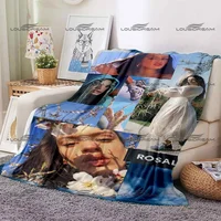 Pop Female Star Flannel Decorative Thin Blanket Rosalia Vila Tobella Beautiful Photo Blanket Portable Home Travel Office Blanket 1