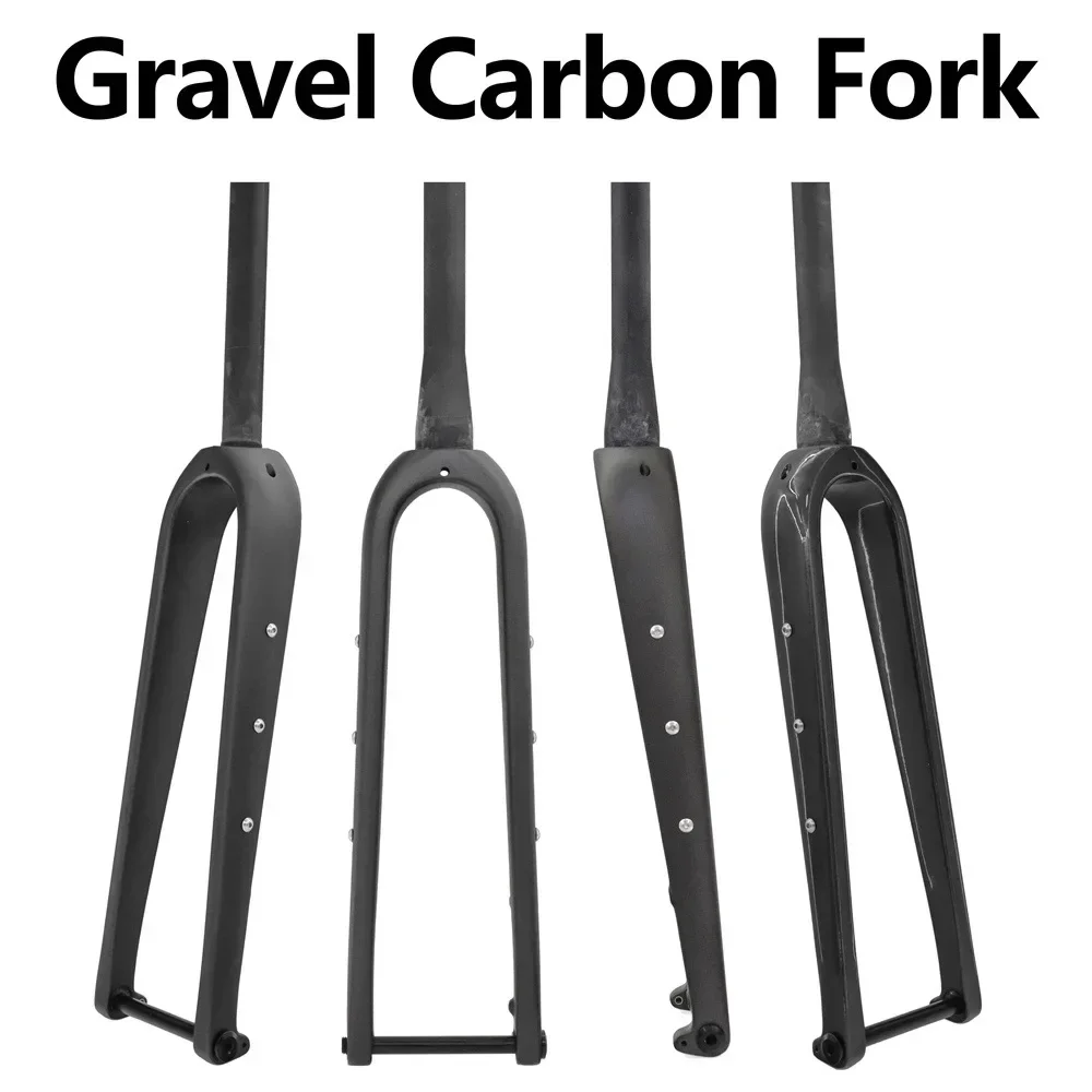 Bike Front Fork Cyclocross Bike Full Carbon Ultralight Road Bike 100mm Gravel Carbon 700C 1-1/8" Straight/Taper Tube Disc Brake bike front fork bicycle fork