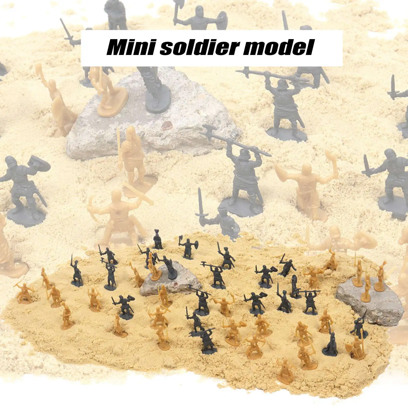 1:72 200/Set Plastic Figures Toy Soldiers Men Swordsman Action DIY War Scene Toys Grey