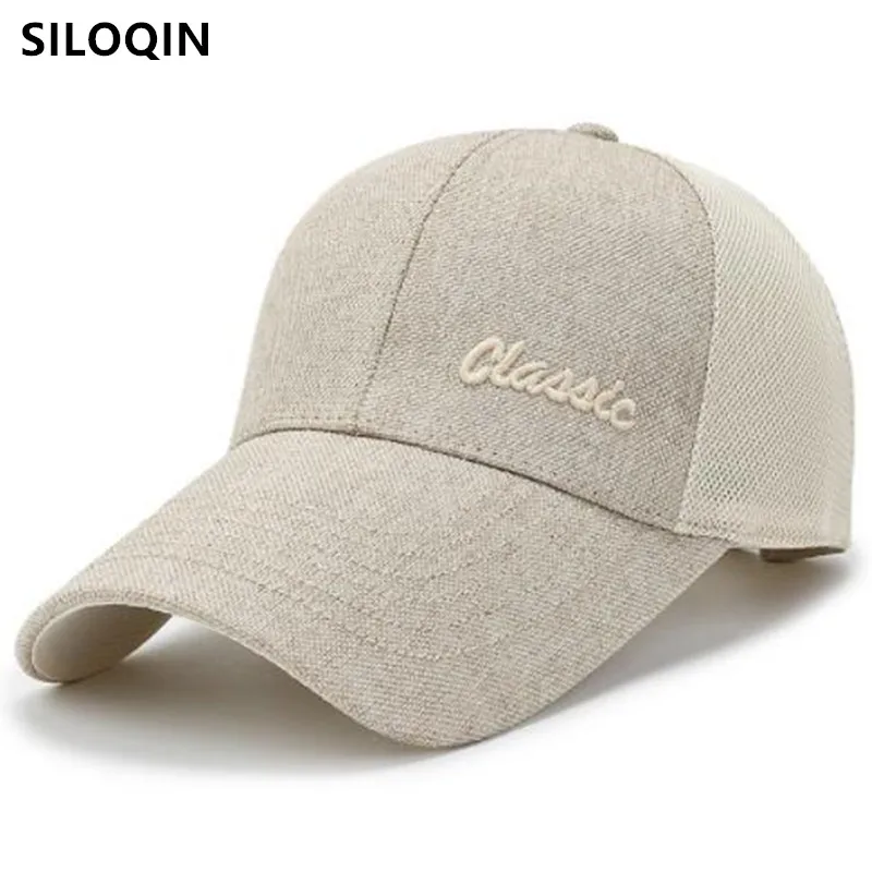 

SILOQIN New Summer Men Women Sun Protection Baseball Caps Breathable Mesh Cap Snapback Hat Extra Long Brim Couples Sports Cap