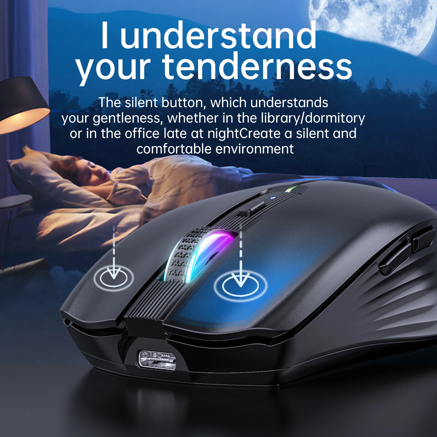 Type-c Rechargeable Wireless mouse Bluetooth RGB USB Ergonomic Gaming Mouse Silent for Computer Laptop Macbook wireless mouse,gaming mouse