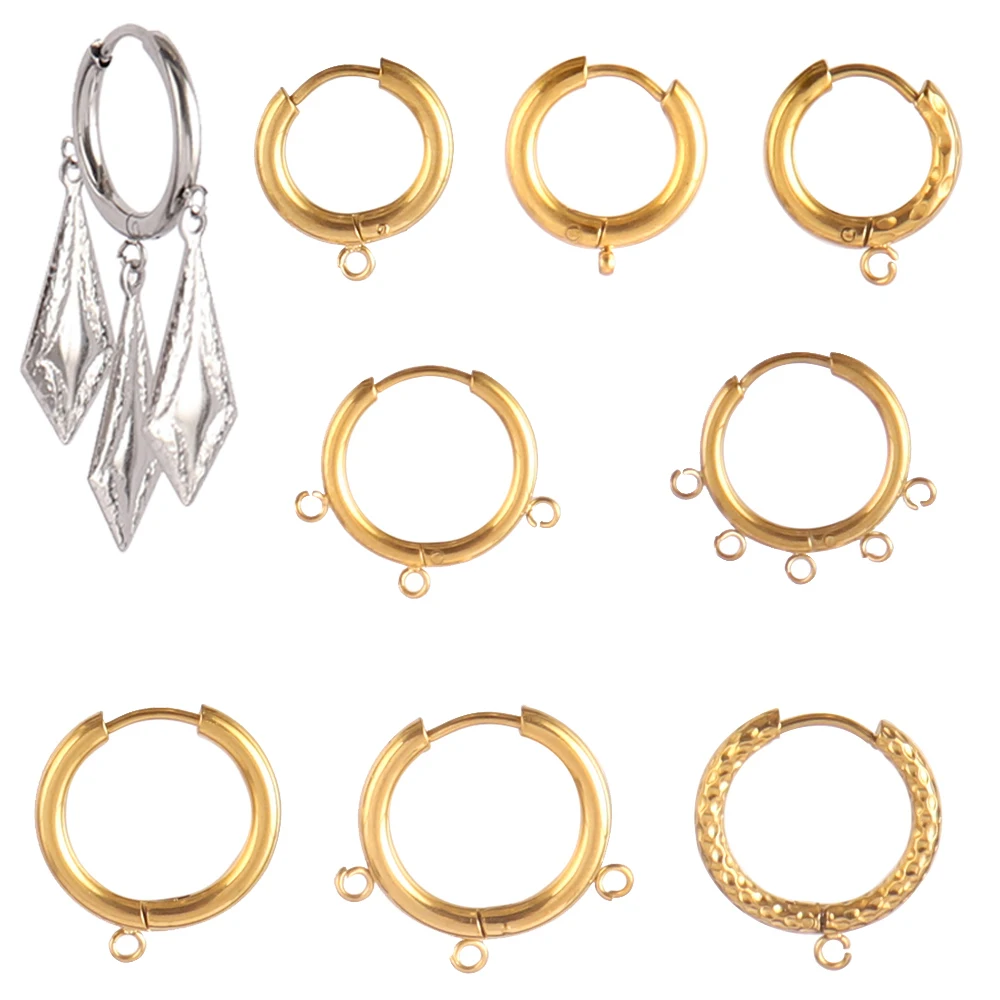 10pcsLot316LStainlessSteelHoopEarringsFindingsRoundEarrings