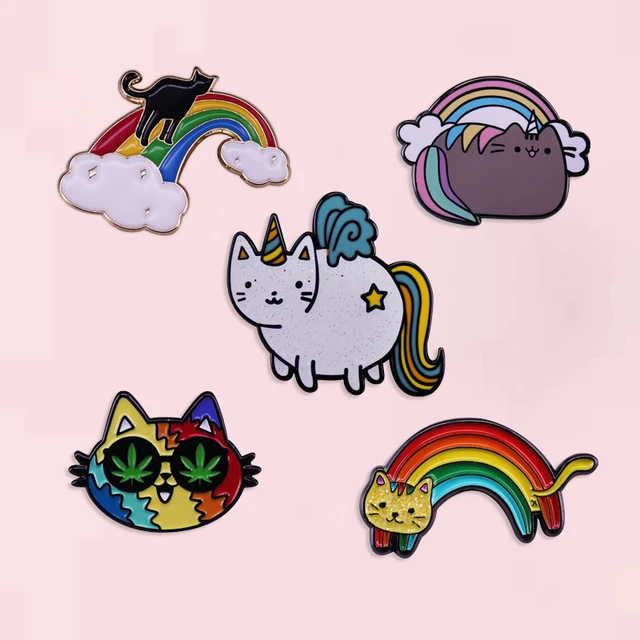 Unicorn rainbow enamel pin badge is a cute kawaii gift for her or