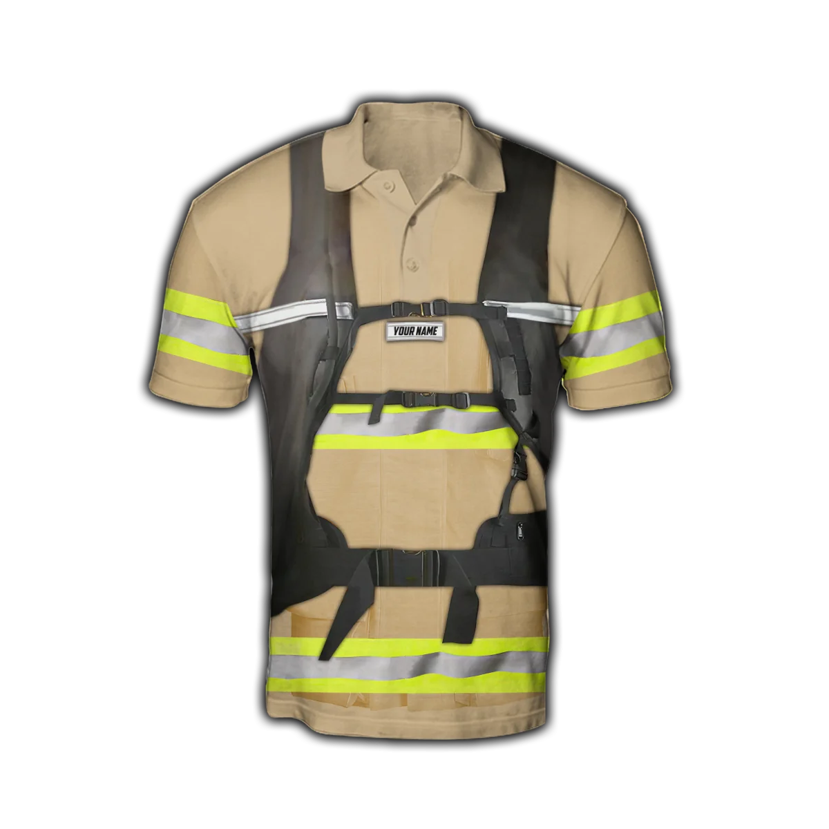 Personalisierter Name Brave Firefighter 3D-gedrucktes Herren-Poloshirt Sommer Kurzarm-T-Shirt Street Casual POLO-Shirt Tops WK10 – Detail 23