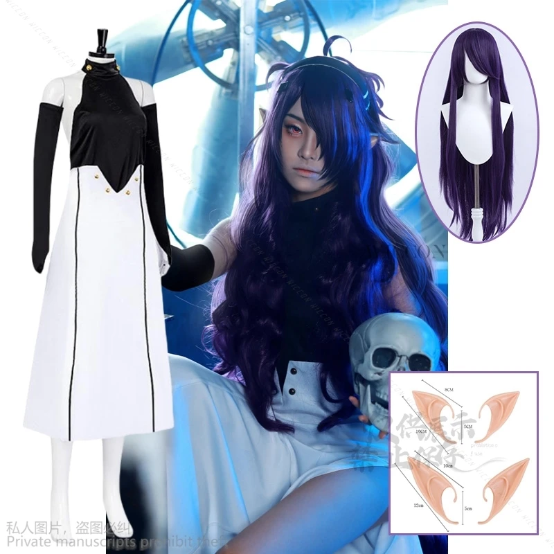 

Костюм Asuramaru для косплея аниме сераф из конечного костюма высокого качества, платье, полный комплект, эльфийские уши, одежда для Хэллоуина, длинные фиолетовые парики