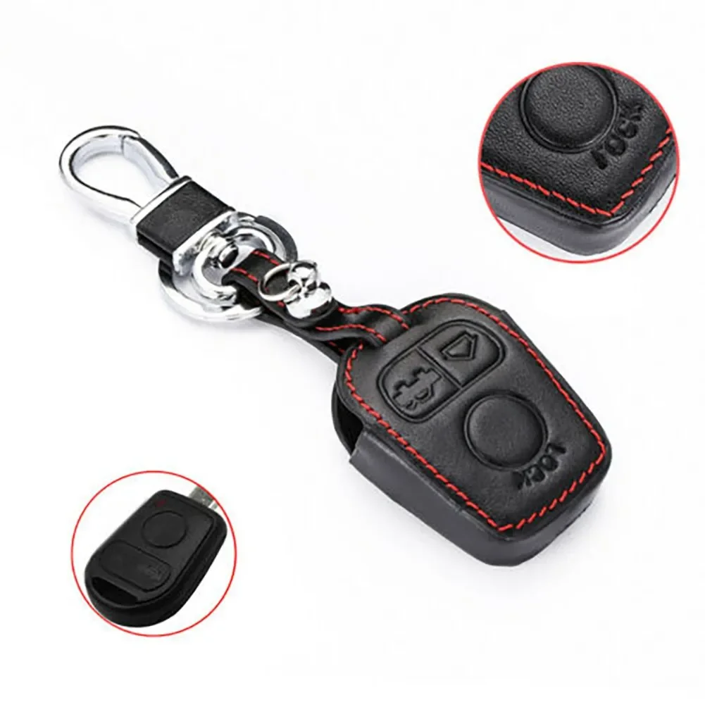 Black Leather Key Chain Cover Case For BMW E34 E36 E38 E39 E46 3 5 7 Add a Touch of Sophistication to your Key