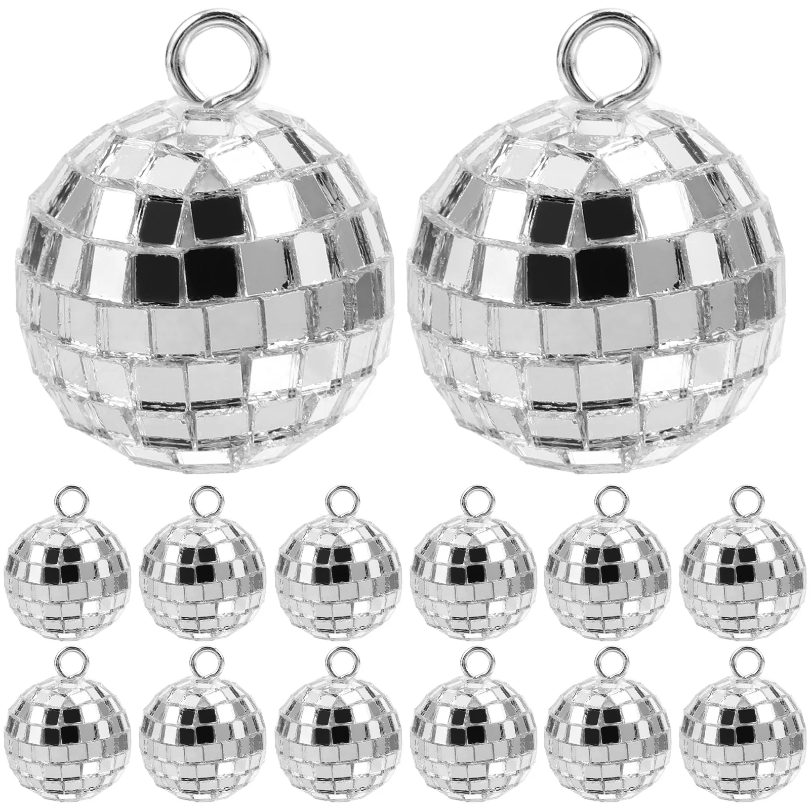 Disco Ball Pendants Bright Mini Disco Balls Charms Round Mirror Beads Silver Disco Earrings Making Pendants 70S 80S Disco
