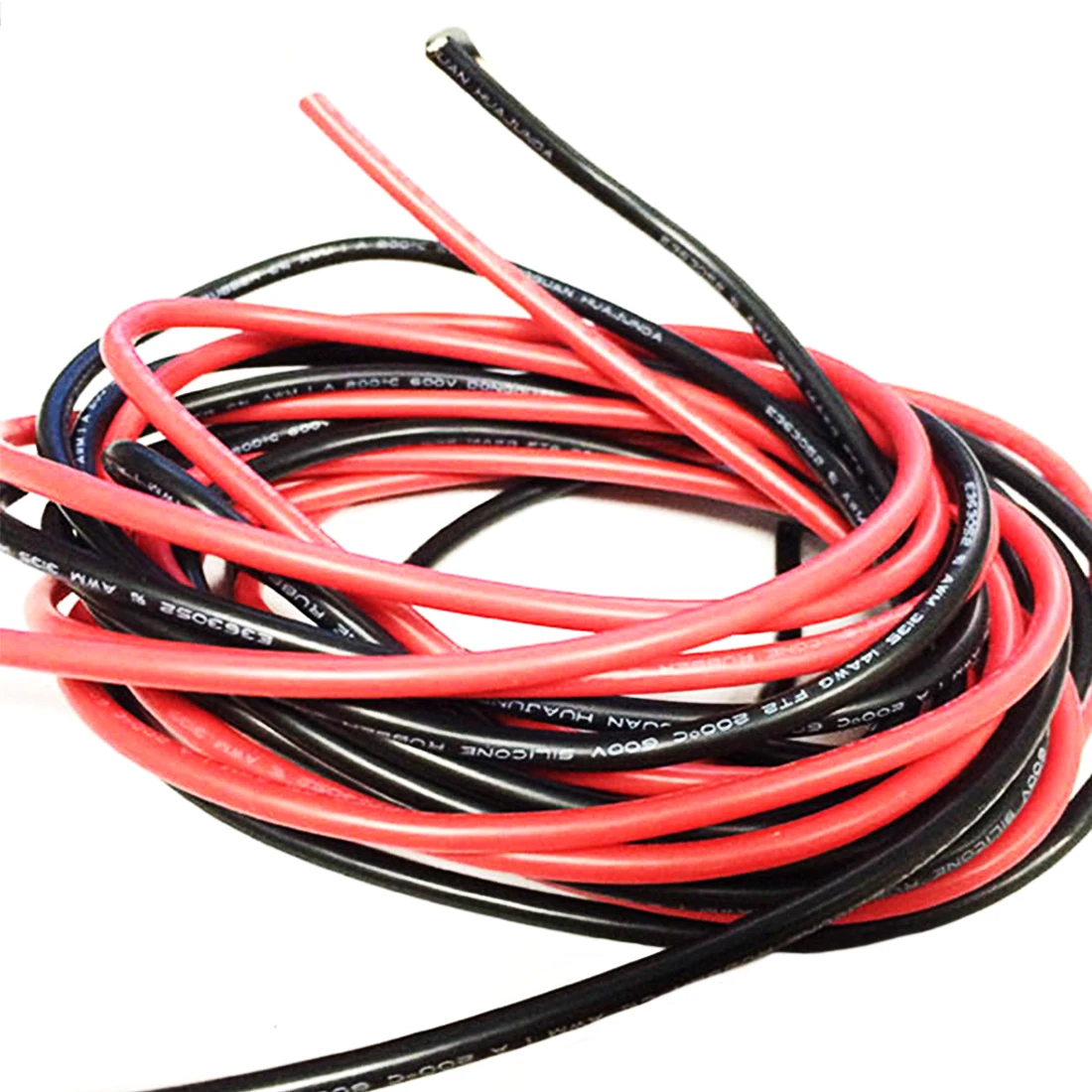 14 AWG 게이지 실리콘 와이어 RC 1M 블랙 레드 고품질용 유연한 연선 구..