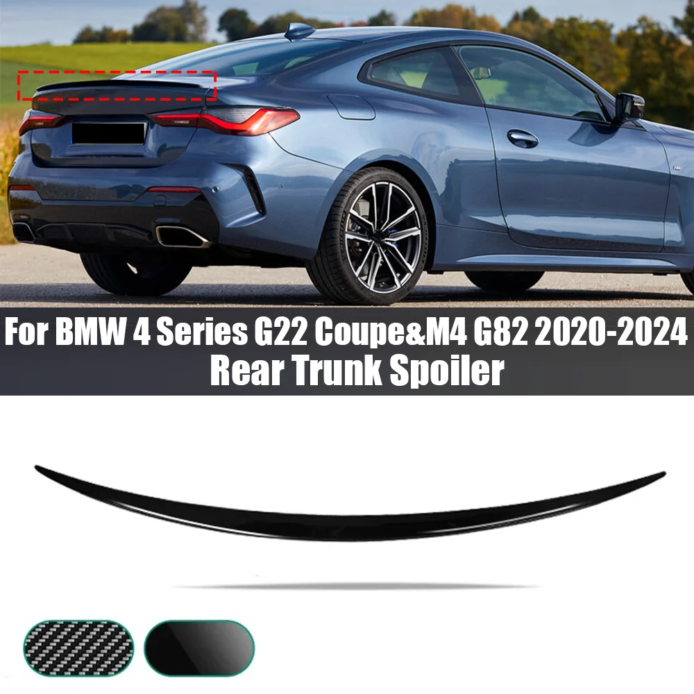 Car Rear Trunk Spoiler Splitter Wing Tail Trunk Lip Body Kit Tuning Per Bmw Serie 4 G22 Coupe M4 G82 2020-2024
