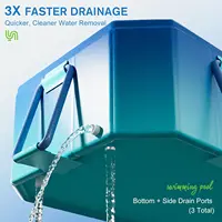 Piscine pliable, piscine non gonflable pour enfants, adultes et animaux domestiques, grande piscine portable pour enfants avec support métallique robuste 6