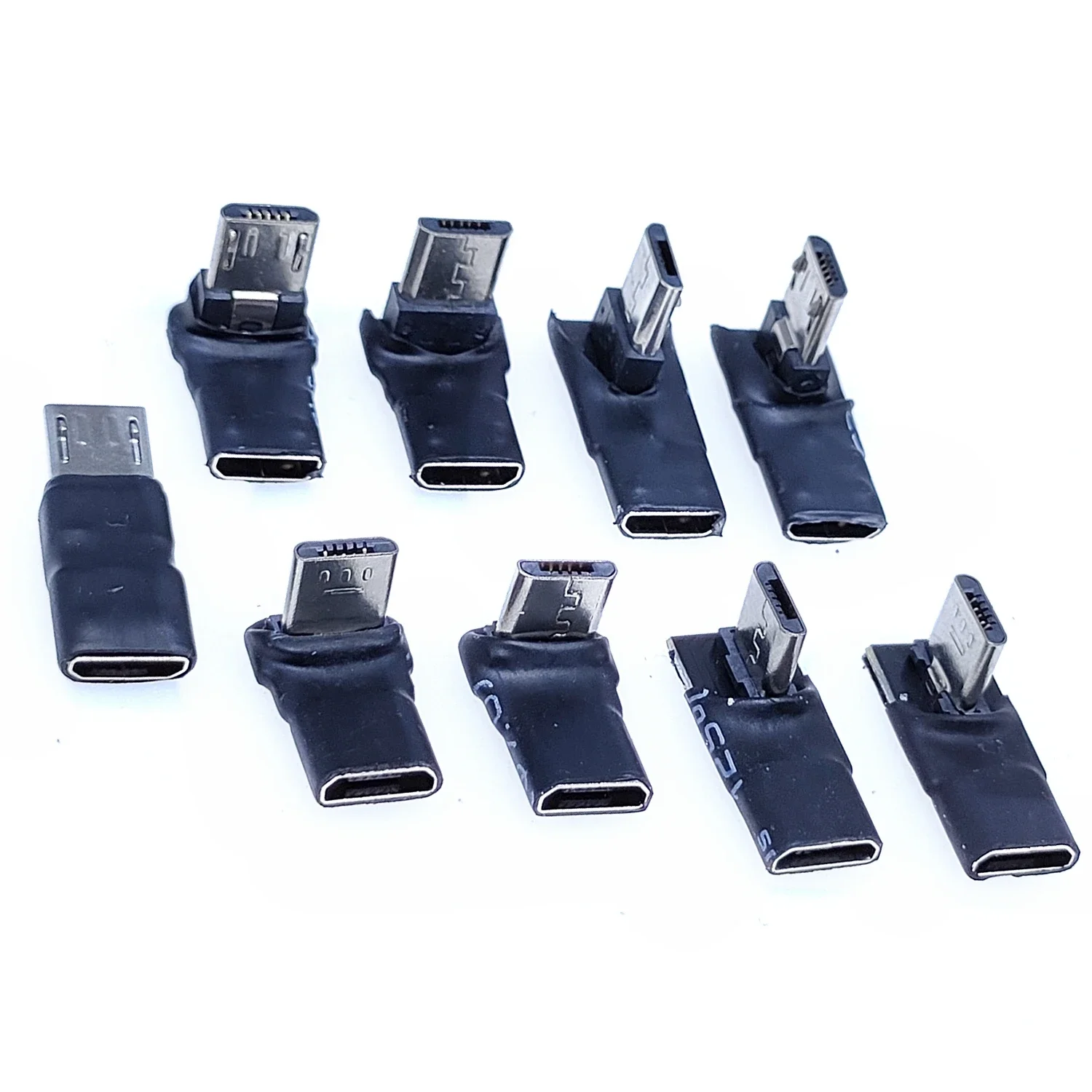 Adaptador de Dados Ultra Curto Corpo 90 Graus Usb Esquerda e Direita Cima e Baixo Angular Micro 5pin Fêmea para Micro Usb Macho