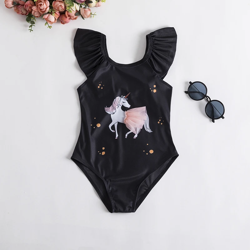 Baby Girls Unicorn Swimsuit One Piece Summer Backless Bathing Suits Children Swimwear Girls Swimming Outfits Kids Beachwear 6